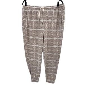 NEW PATAGONIA WOMEN'S MICRO D SOFT FLEECE JOGGER SIZE XL - SNOW BEAN / NATURAL